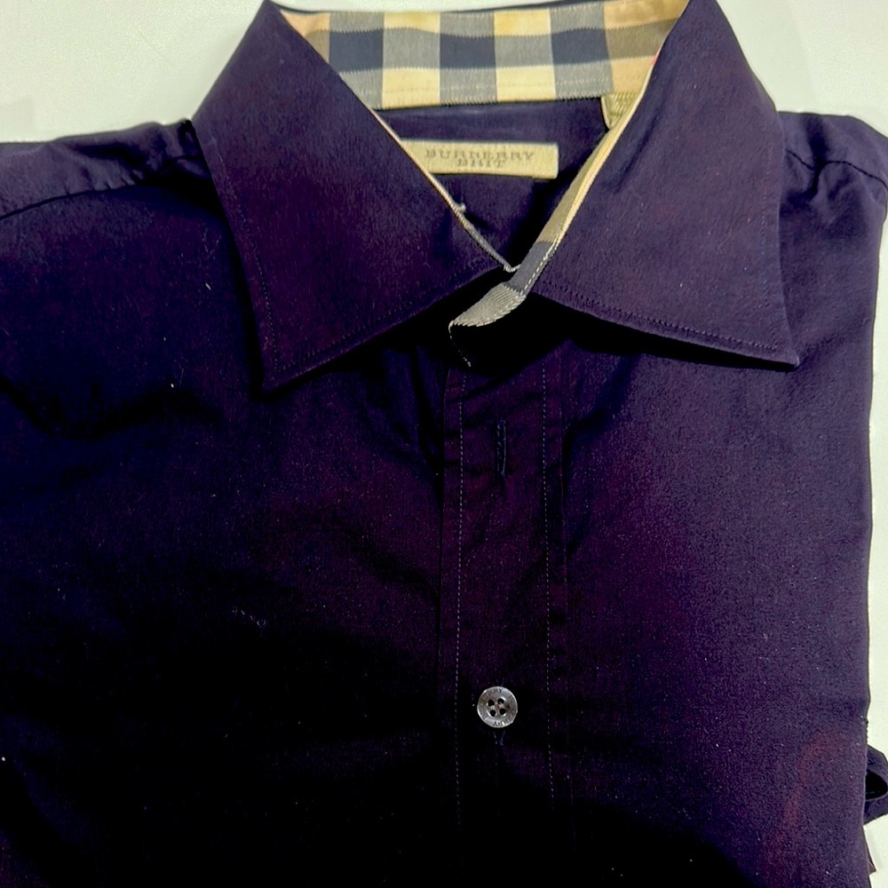 Burberry Casual Button Down Shirt. Aluminum discoloration on underarms
